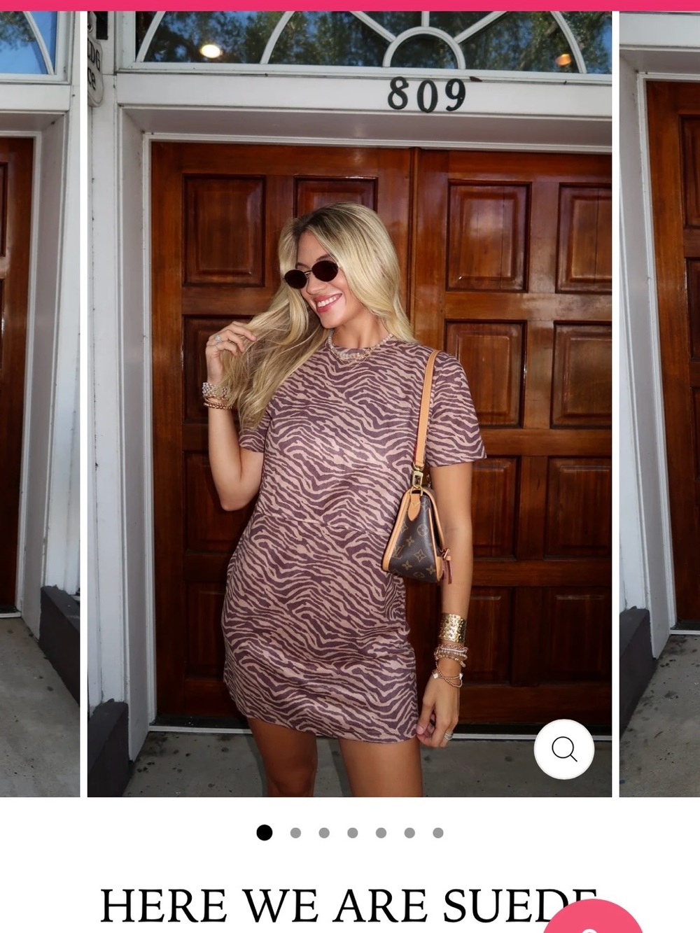 Suede Zebra Print Dress